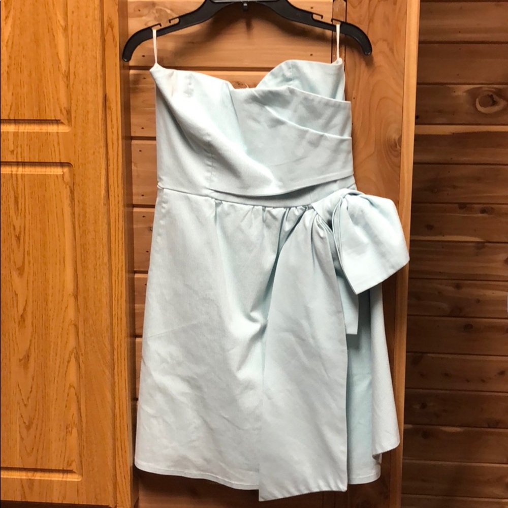 Judith March seersucker strapless dress